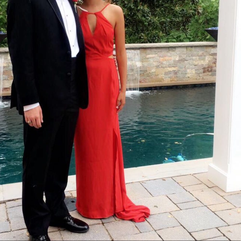 Aqua Dresses Red Maxi Dress